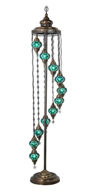 Mosaic 11-Globe Floor Lamp — Emerald Green