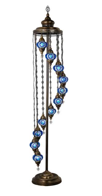 Mosaic 11-Globe Floor Lamp — Blue