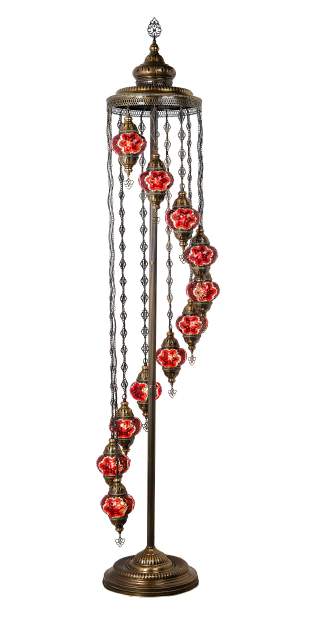 Mosaic 11-Globe Floor Lamp — Red