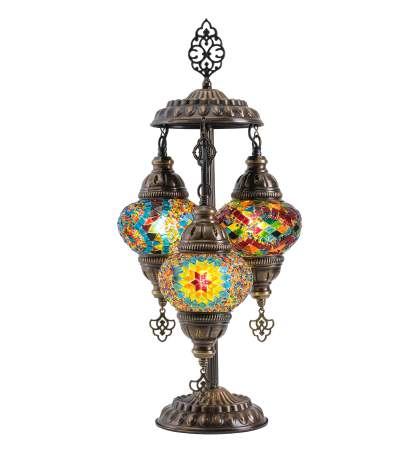 Mosaic 3-Globe Table Lamp — Rainbow