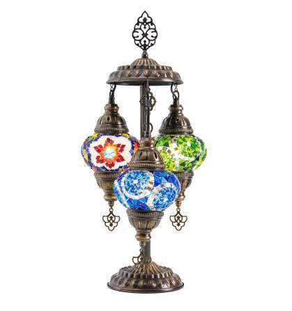 Mosaic 3-Globe Table Lamp — Multicolor