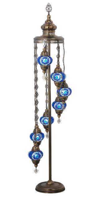 Mosaic 7-Globe Floor Lamp — Blue