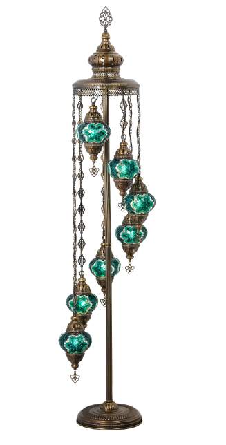 Mosaic 7-Globe Floor Lamp — Emerald Green