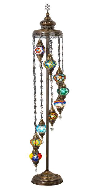Mosaic 9-Globe Floor Lamp — Multicolor