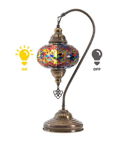 Mosaic Swan Lamp — Rainbow