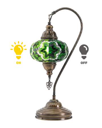 Mosaic Swan Lamp — Dark Green