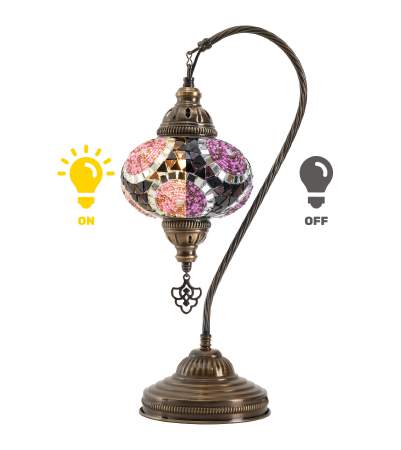 Mosaic Swan Lamp — Purple