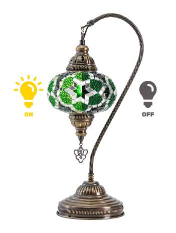 Mosaic Swan Lamp — Dark Green