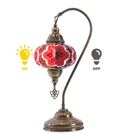Mosaic Swan Lamp — Red