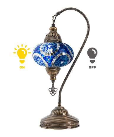 Mosaic Swan Lamp — Blue