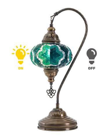 Mosaic Swan Lamp — Emerald Green