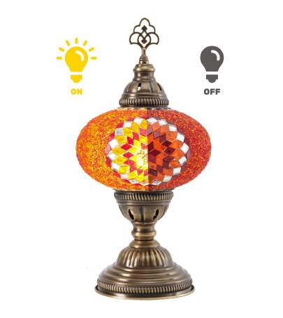 Mosaic Table Lamp — Orange-Red