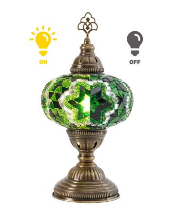 Mosaic Table Lamp — Dark Green