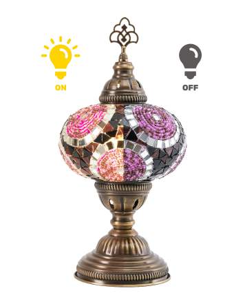 Mosaic Table Lamp — Purple