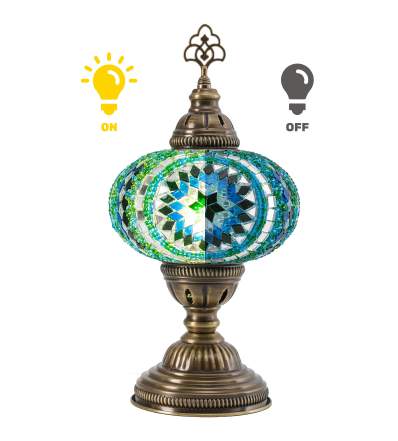 Mosaic Table Lamp — Green