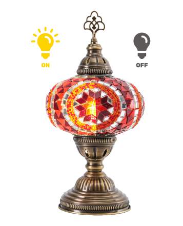 Mosaic Table Lamp — Orange-Red