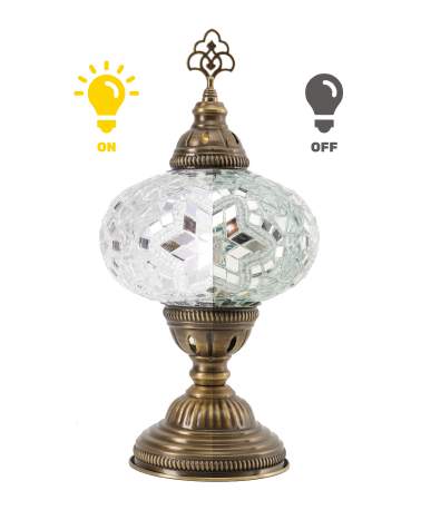 Mosaic Table Lamp — White-Mirror