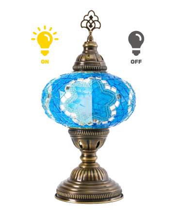 Mosaic Table Lamp — Turquoise Blue
