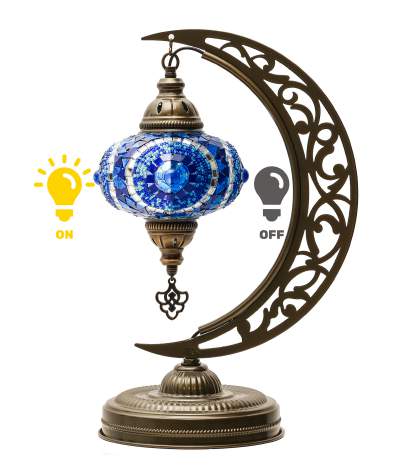 Mosaic Crescent Lamp — Blue