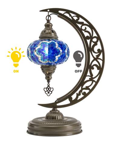 Mosaic Crescent Lamp — Blue