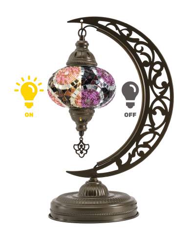 Mosaic Crescent Lamp — Purple