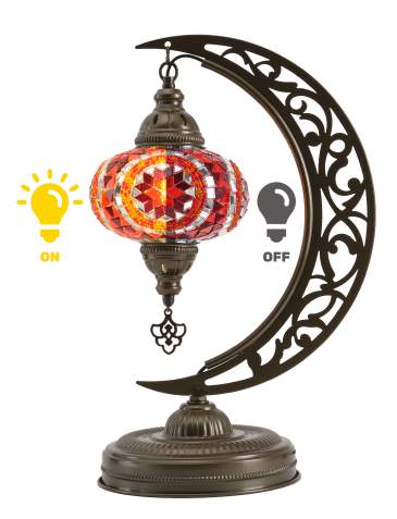 Mosaic Crescent Lamp — Orange-Red