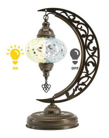 Mosaic Crescent Lamp — White